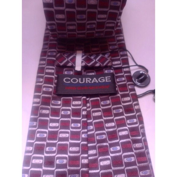 Courage Techno- Core Silk Geometric Neck Tie 4in Multi Color NWT - Picture 3 of 6